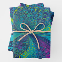 Farbenfrohe Psychedelia Art Wrapping Paper Sheets