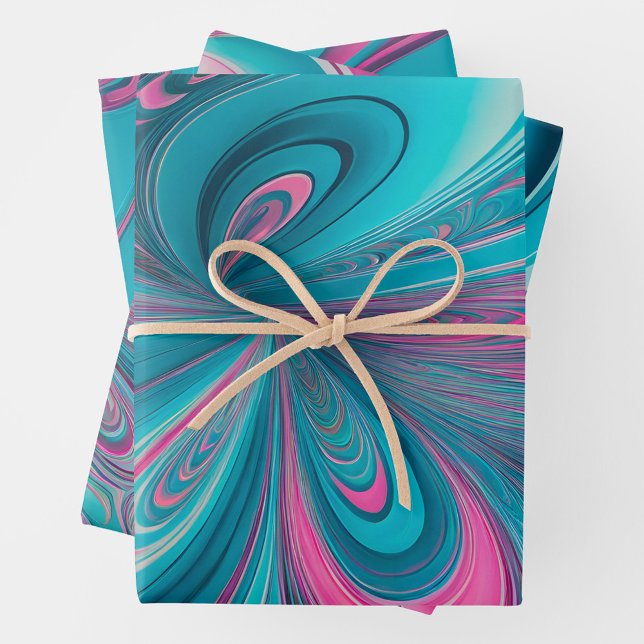 Farbenfrohe Psychedelia Art Wrapping Paper Sheets Geschenkpapier Set (Von Creator hochgeladen)