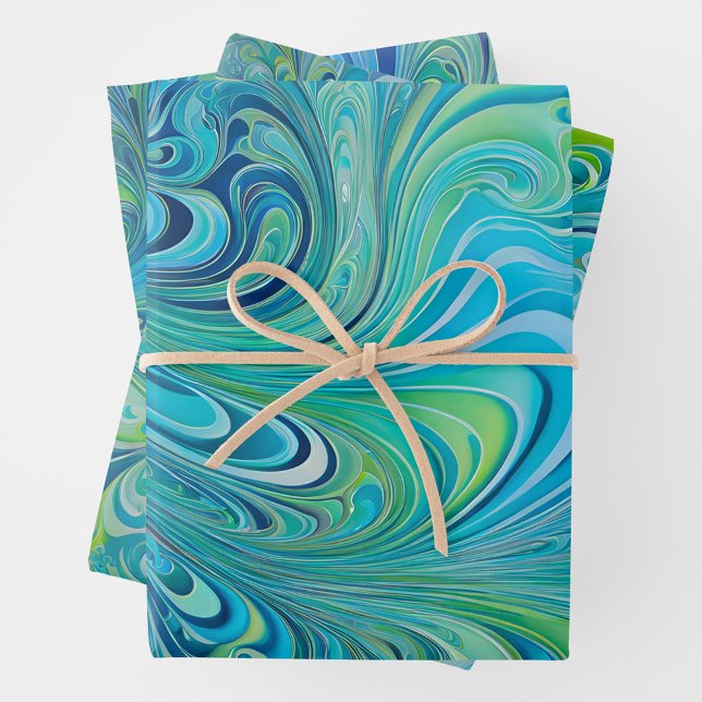 Farbenfrohe Psychedelia Art Wrapping Paper Sheets Geschenkpapier Set (Von Creator hochgeladen)