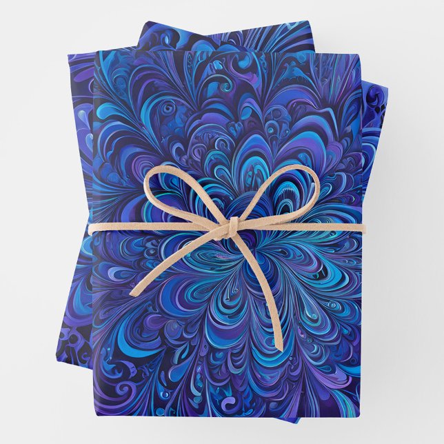 Farbenfrohe Psychedelia Art Wrapping Paper Sheets Geschenkpapier Set (Von Creator hochgeladen)