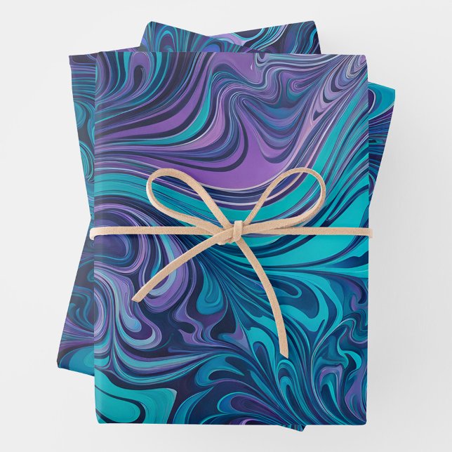 Farbenfrohe Psychedelia Art Wrapping Paper Sheets Geschenkpapier Set (Von Creator hochgeladen)