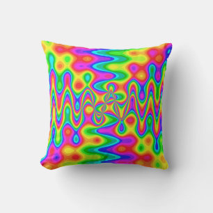 Farbenfrohe Psychedelic Art Throw Kissen