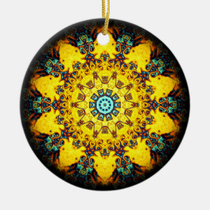 Farbenfrohe psychedelische abstrakte Muster Keramik Ornament