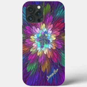 Farbenfrohe psychedelische Blume Abstrakter Frakta Case-Mate iPhone Hülle