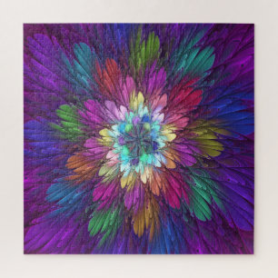 Farbenfrohe Psychedelische Blume Abstraktes Frakta