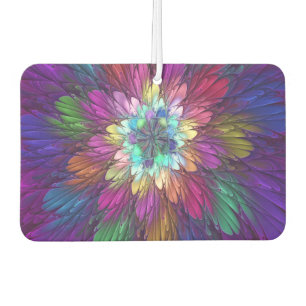 Farbenfrohe Psychedelische Blume Abstraktes Frakta Autolufterfrischer