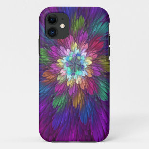 Farbenfrohe Psychedelische Blume Abstraktes Frakta Case-Mate iPhone Hülle