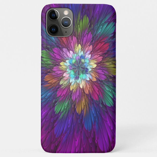 Farbenfrohe Psychedelische Blume Abstraktes Frakta Case-Mate iPhone Hülle (Rückseite)