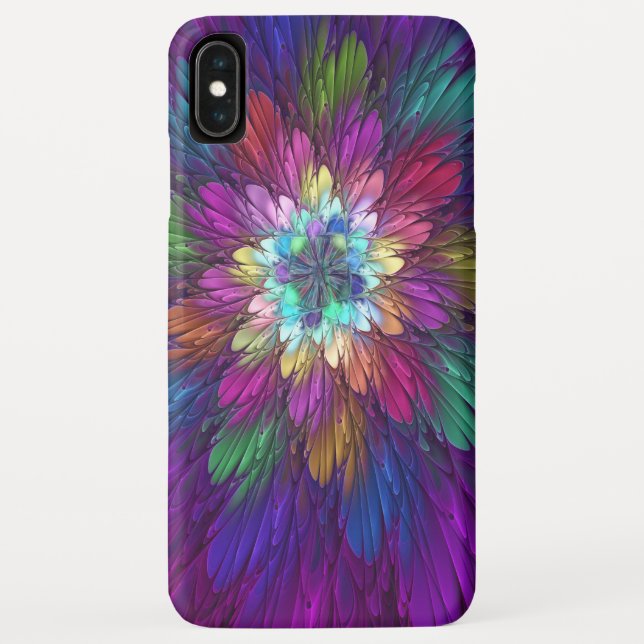 Farbenfrohe Psychedelische Blume Abstraktes Frakta Case-Mate iPhone Hülle (Rückseite)