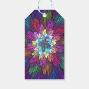 Farbenfrohe Psychedelische Blume Abstraktes Frakta Geschenkanhänger