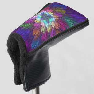 Farbenfrohe Psychedelische Blume Abstraktes Frakta Golf Headcover