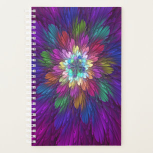 Farbenfrohe Psychedelische Blume Abstraktes Frakta Planer