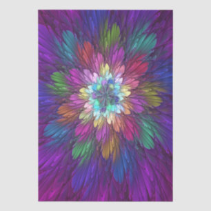 Farbenfrohe Psychedelische Blume Abstraktes Frakta Seidenpapier