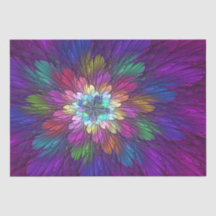 Farbenfrohe Psychedelische Blume Abstraktes Frakta Seidenpapier