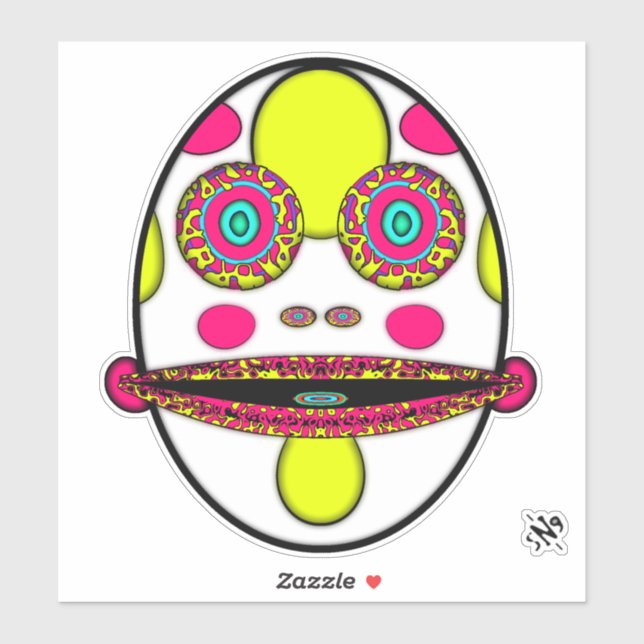 Farbenfrohe psychedelische Eizellwand v2 Aufkleber (Blatt)