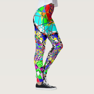 Farbenfrohe psychedelische Formen ABSTRAKT Leggings