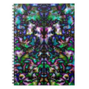 Farbenfrohe psychedelische Kaleidoskopmuster Notizblock