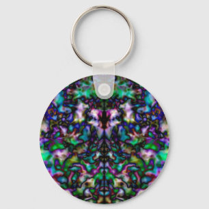 Farbenfrohe psychedelische Kaleidoskopmuster Schlüsselanhänger