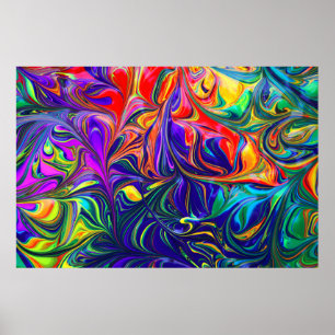 Farbenfrohe psychedelische Moderne Kunst Poster