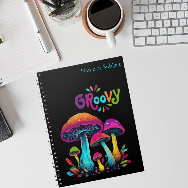 Farbenfrohe psychedelische Pilze- Notizblock (Colorful Psychedelic Mushrooms- Notebook )