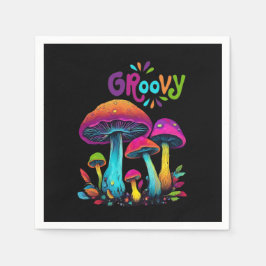 Farbenfrohe psychedelische Pilze- Serviette