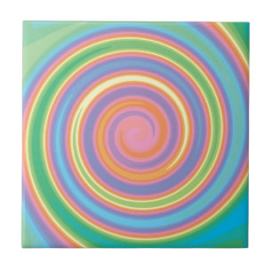 Farbenfrohe psychedelische Pinwheel wirbeln Design Fliese