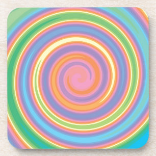 Farbenfrohe psychedelische Pinwheel wirbeln Design Getränkeuntersetzer