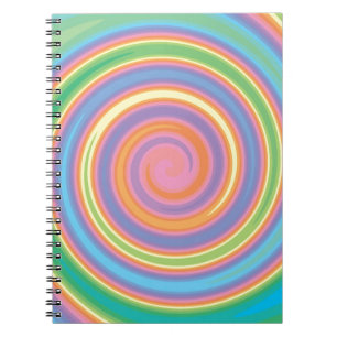 Farbenfrohe psychedelische Pinwheel wirbeln Design Notizblock