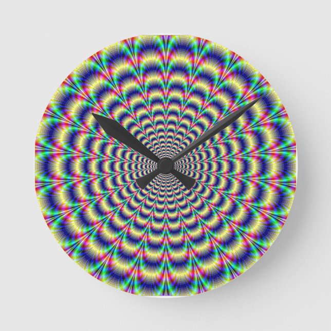 farbenfrohe psychedelische Wanduhr (Vorderseite)