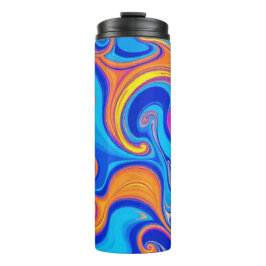 Farbenfrohe psychedelische Waves Thermosbecher