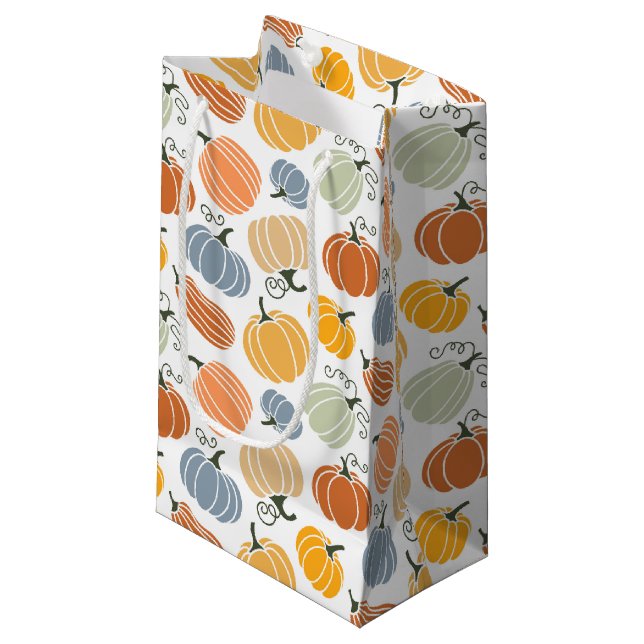 Farbenfrohe Pumpkin Gourd Pattern Kleine Geschenktüte (Vorderseite Schrägansicht)