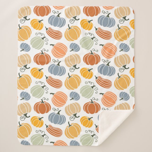 Farbenfrohe Pumpkin Gourd Pattern Sherpadecke (Vorderseite)