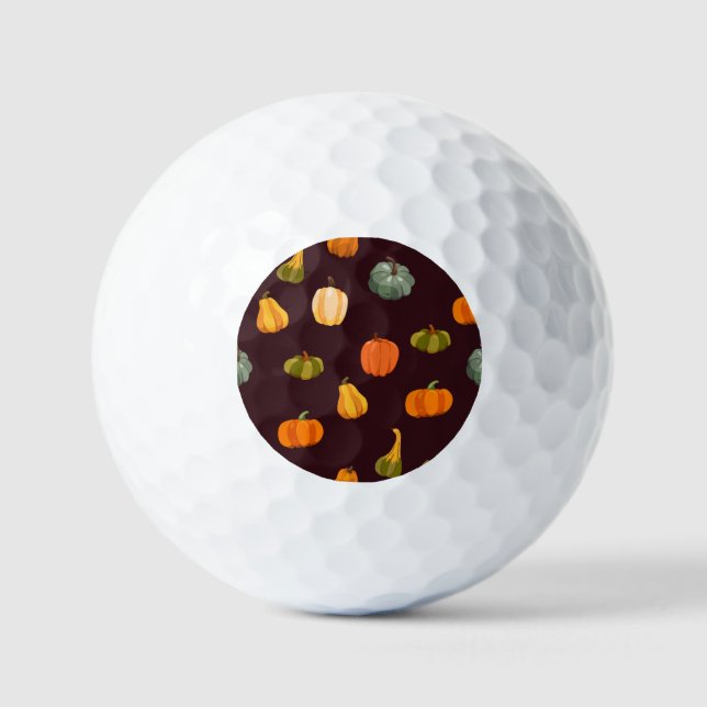 Farbenfrohe Pumpkins: dunkle Herbsteleganz. Golfball (Vorderseite)