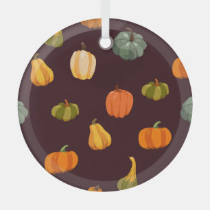 Farbenfrohe Pumpkins: dunkle Herbsteleganz. Ornament Aus Glas