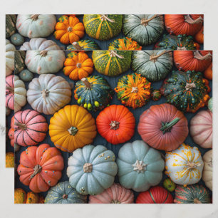 Farbenfrohe Pumpkins Gourds Squash Scrapbook Paper