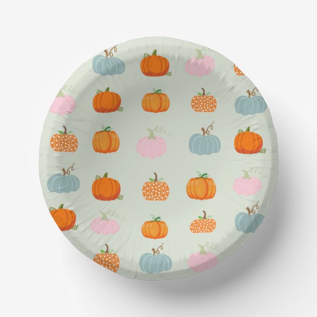 Farbenfrohe Pumpkins Pappteller (Vorderseite)