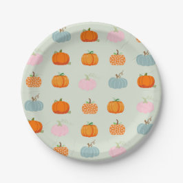 Farbenfrohe Pumpkins Pappteller