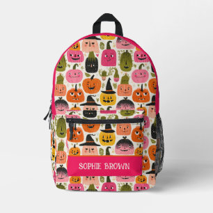 Farbenfrohe Pumpkins Whimsischer Halloween-Individ Bedruckter Rucksack