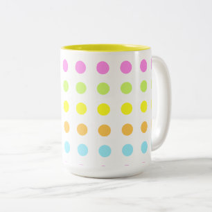 Farbenfrohe Punkte in Pastellfarben Zweifarbige Tasse
