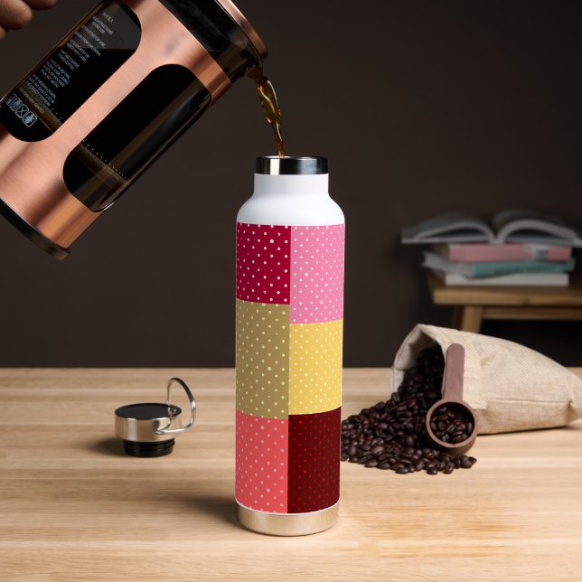 Farbenfrohe Punkte Stilvoll Trinkflasche (Kaffee)