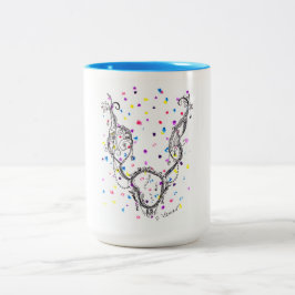 Farbenfrohe Punkte und Fantastische Fantasy-Fußbal Zweifarbige Tasse