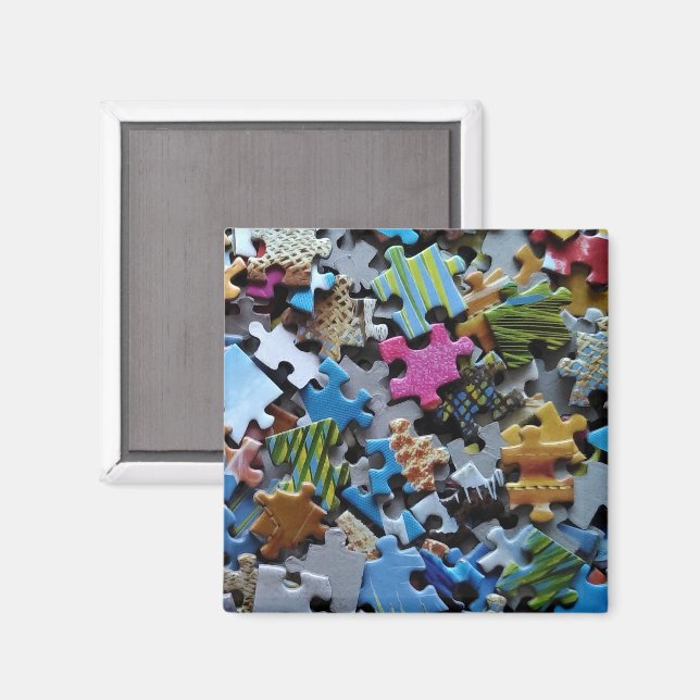 Farbenfrohe Puzzleteile 2 Magnet (Vorderseite/Rückseite)