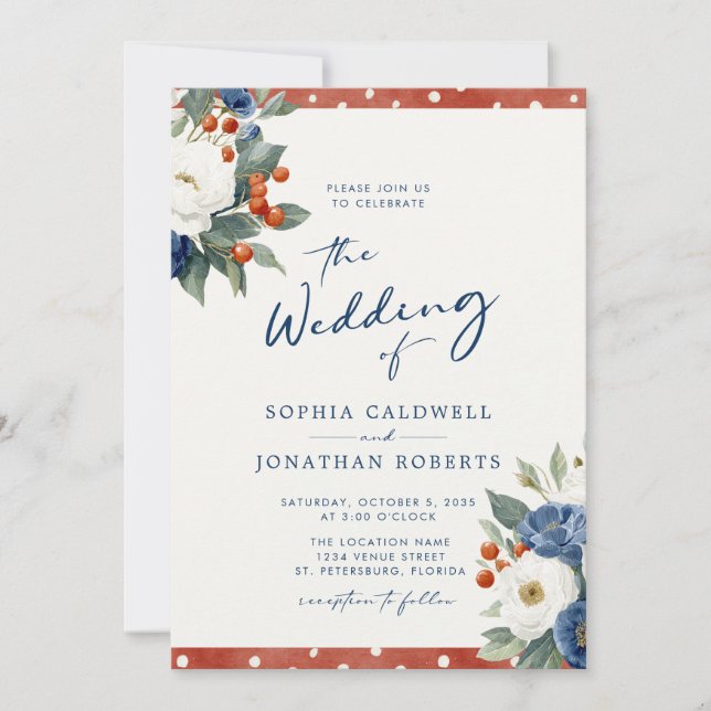 Farbenfrohe QR Code Hochzeit Einladung (Vorderseite)