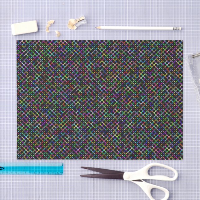 farbenfrohe Quadrate geometrisch einzigartiges Mus Seidenpapier (Handwerk)