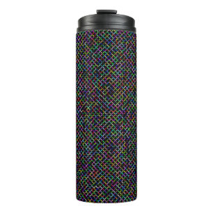 farbenfrohe Quadrate geometrisch einzigartiges Mus Thermosbecher