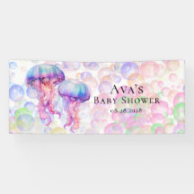Farbenfrohe Qualle und Bläschen Girl Baby Dusche