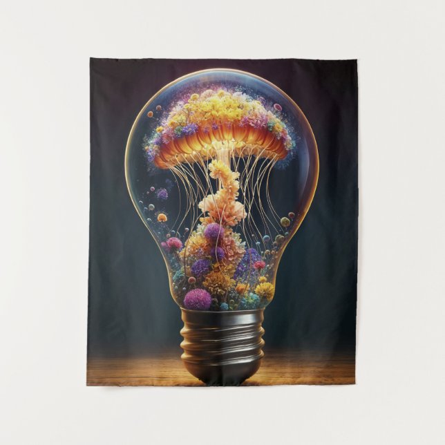 Farbenfrohe Quallen-Lampe traumhaft ozeanische Mag Wandteppich (Vorderseite)