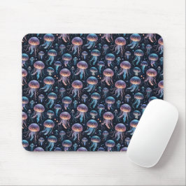 Farbenfrohe Quallen-Ozeanmuschel - Weiße See Mousepad
