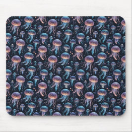 Farbenfrohe Quallen-Ozeanmuschel - Weiße See Mousepad