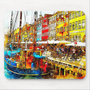 Farbenfrohe Quayside Mousepad
